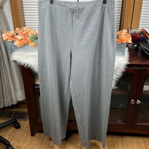 Eileen Fisher Organic Cotton Melange Crepe Wide-Leg Pant NWT Size XL - Picture 1 of 7